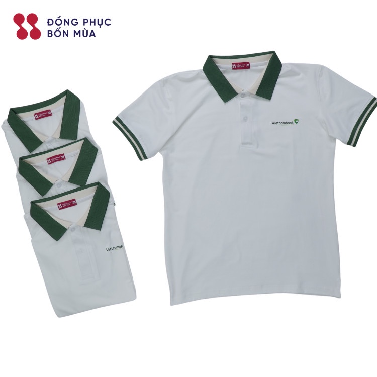 Áo thun đồng phục Ngân Hàng Vietcombank- Đồng Phục Bốn Mùa chất Cotton co dãn thoáng mát