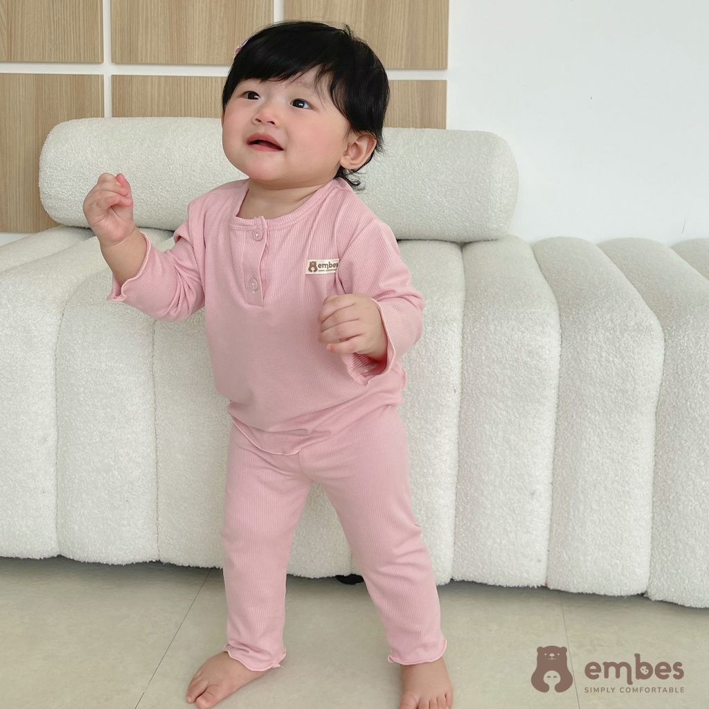 Bộ dài tay bé gái, bộ thu đông cho bé gái thun gân tăm thanh hằng baby 7kg đến 17kg