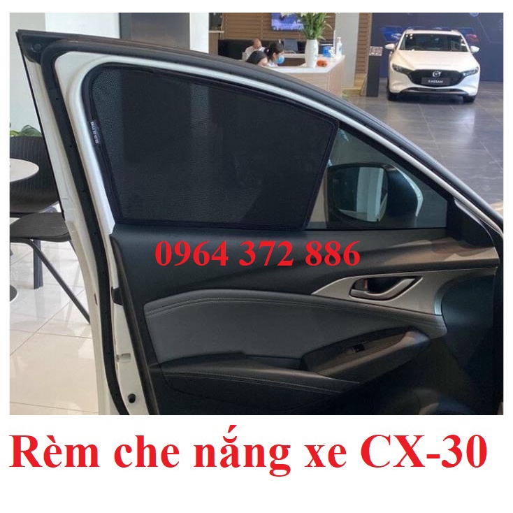 Rèm che nắng kính sườn xe Mazda CX30, CX-30 đời 2020- 2021- 2022- 2023 có nam châm hít cao cấp