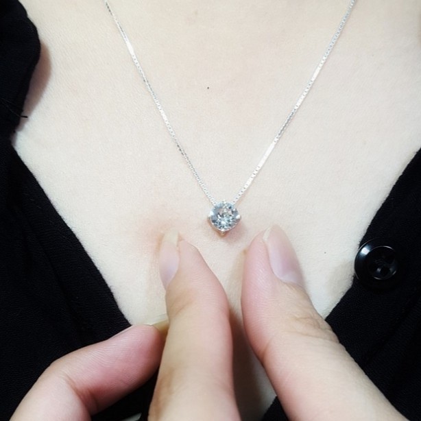 Dây Chuyền Bạc Ý TNC JEWELLERY Nụ Đá Trắng Lấp Lánh