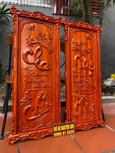 Tranh câu đối " cha mẹ"