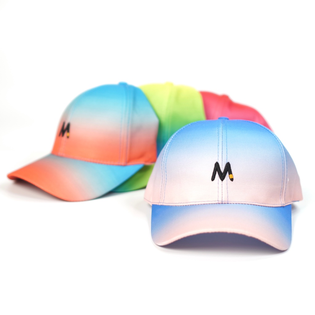 Mũ Lưỡi Trai Thêu Chữ M Màu Gradient Nón Kết Thời Trang Form Unisex Nam Nữ K25