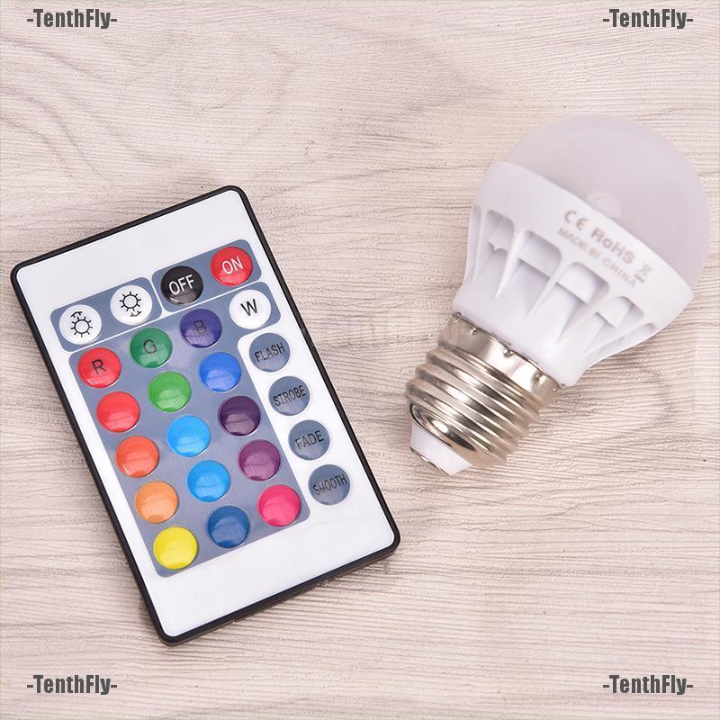 Bóng Đèn Led E27 3w Rgb Đổi Màu Kèm Điều Khiển Từ Xa Ac 85-265v