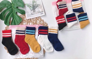 Set 5 đôi tất màu cao cổ cho bé