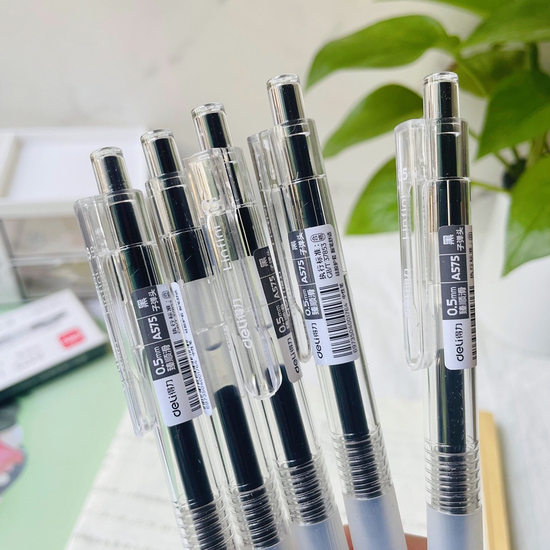 Bút Bi Mực Đen Ngòi 0.5mm Có Thể Thu Gọn