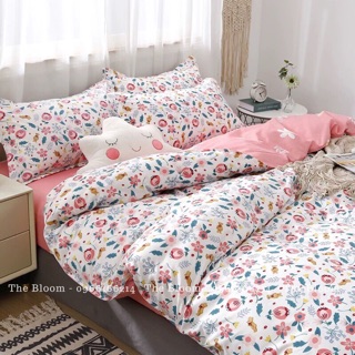 Set Chăn Ga Gối Poly 4 món - Hoa nhí hồng