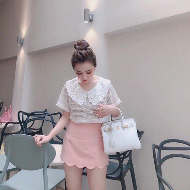 Chân Váy Ngắn Chữ A Gợn Sóng - hình thật
