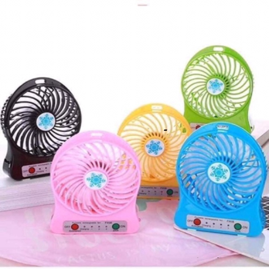 Quạt mini tích điện cầm tay có đế để bàn kiểu mới điều chỉnh 3 tốc độ siêu mát kèm pin và dây sạc siêu hot