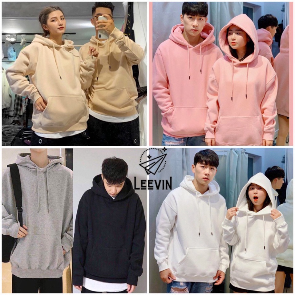 Áo Hoodie Nam Nữ TRƠN BASIC Unisex Form rộng - Áo Khoác Nam Hoodie Nỉ Ulzzang Leevin Store - Hàn