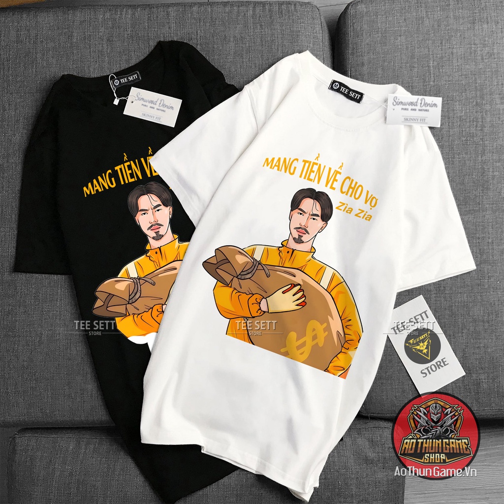 Áo thun nam nữ mang tiền về cho mẹ phông cotton co giãn thoáng mát, áo mang tiền về cho vợ, mang vợ về cho mẹ đen trắng