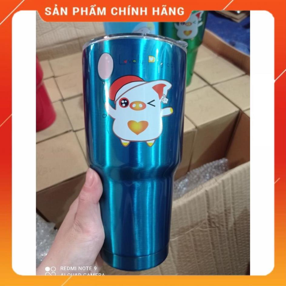 Ly Giữ Nhiệt Inox 900ml (Kèm Túi + 2 Ống Hút và Cọ Rửa)