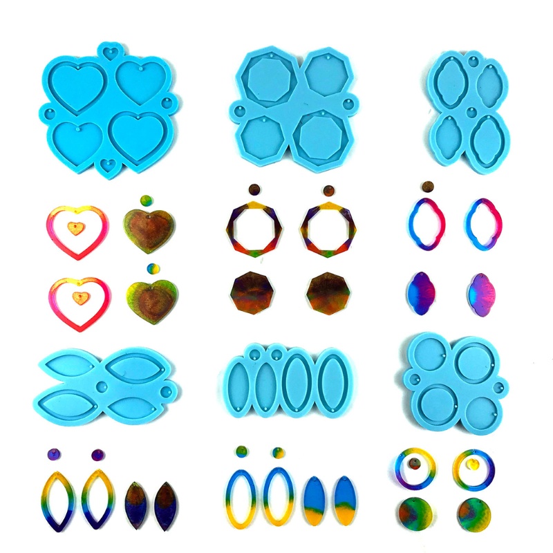 Sa Khuôn Silicon Làm Bông Tai Thủ Công Không Độc Hại