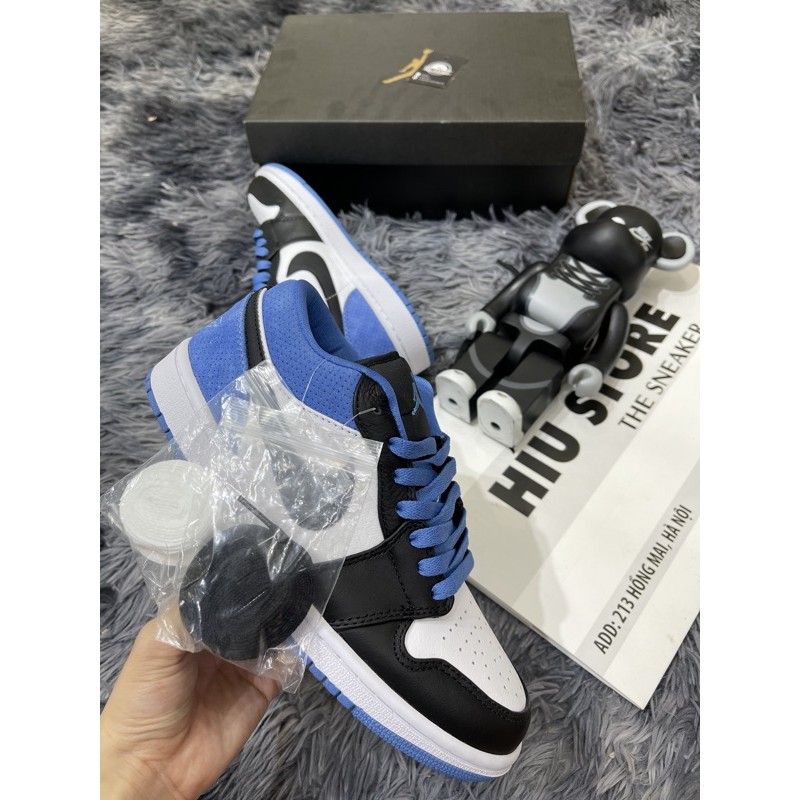 (free ship) Giầy thể thao sneaker cổ ngắn black laser blue low xanh đen ôm chân (ảnh thật + full box)