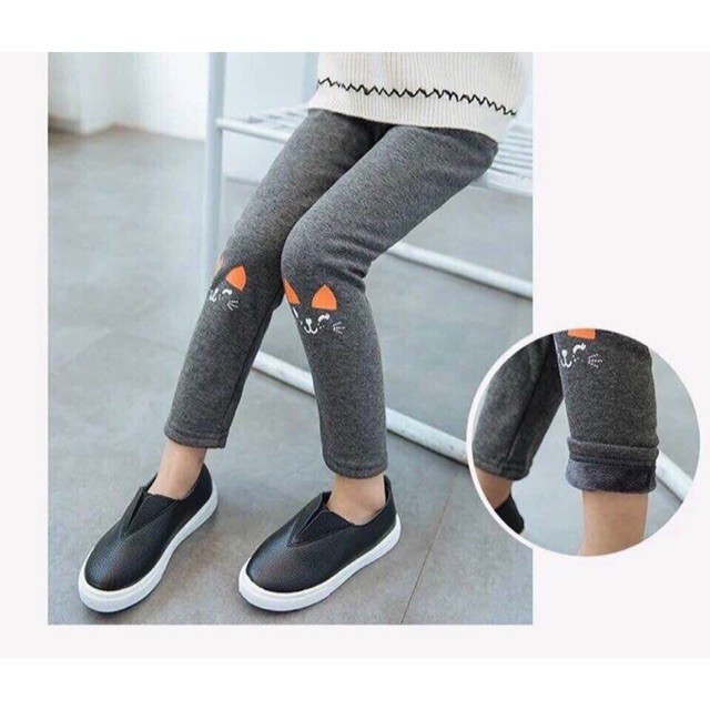 QUẦN LEGGING MÈO LÓT LÔNG CHO BÉ