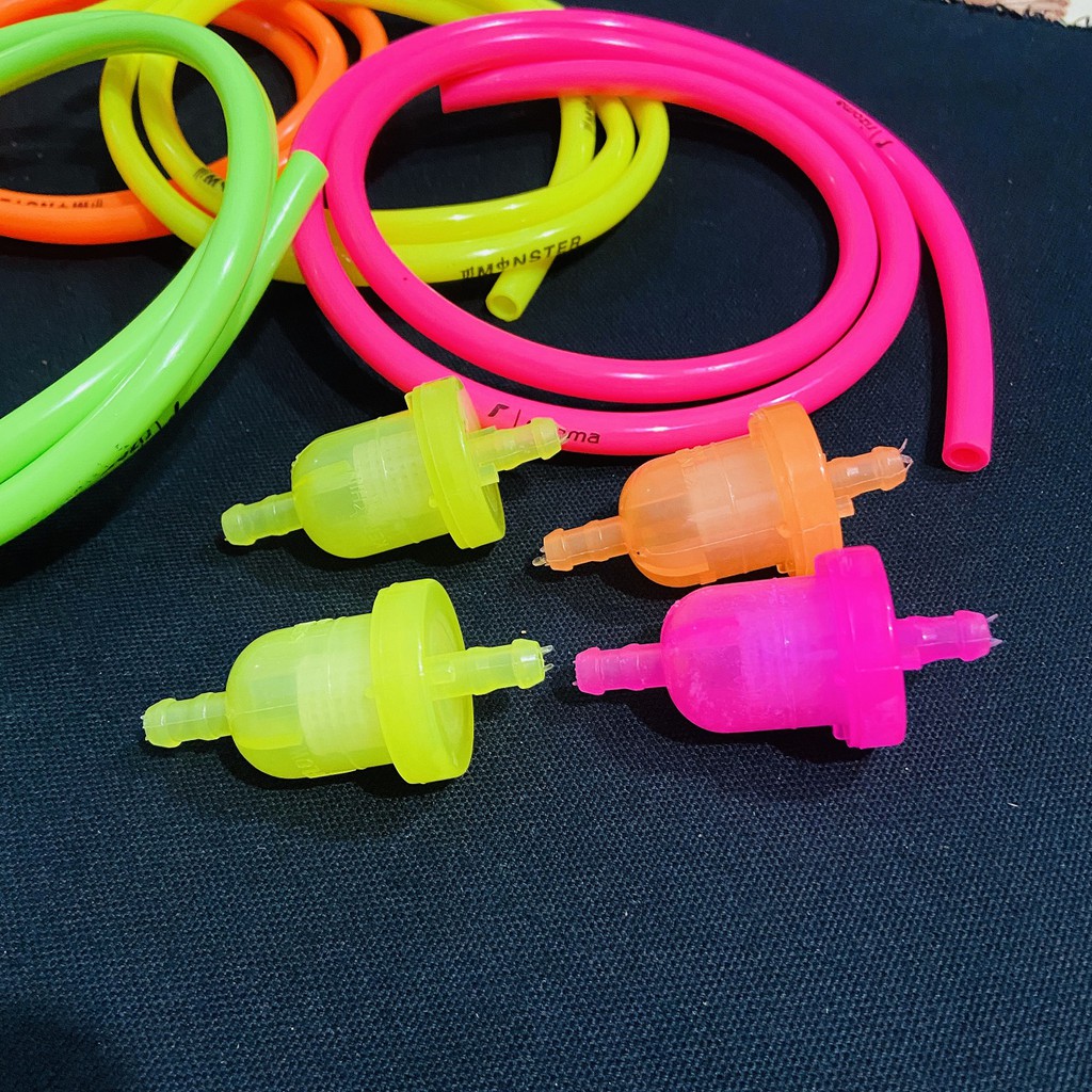 COMBO DÂY DẪN XĂNG VÀ BỘ LỌC XĂNG ĐỘ MÀU GẮN CÁC DÒNG XE WAVE, DREAM, WAVE THÁI, SIRIUS NHƯ ZIN THEO XE