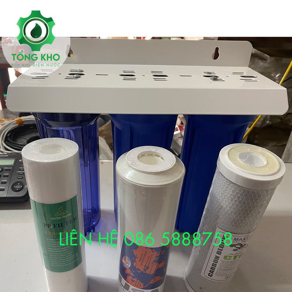 Bộ cốc lọc nước 1 2 3 của máy lọc nước RO ren 13, 21 bao gồm lõi - Tổng kho kim khí điện nước BCL123