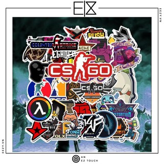 Set 50 miếng sticker csgo counter-strike chống nước dán nón bảo hiểm, laptop, vali, tủ, bàn học, xe máy