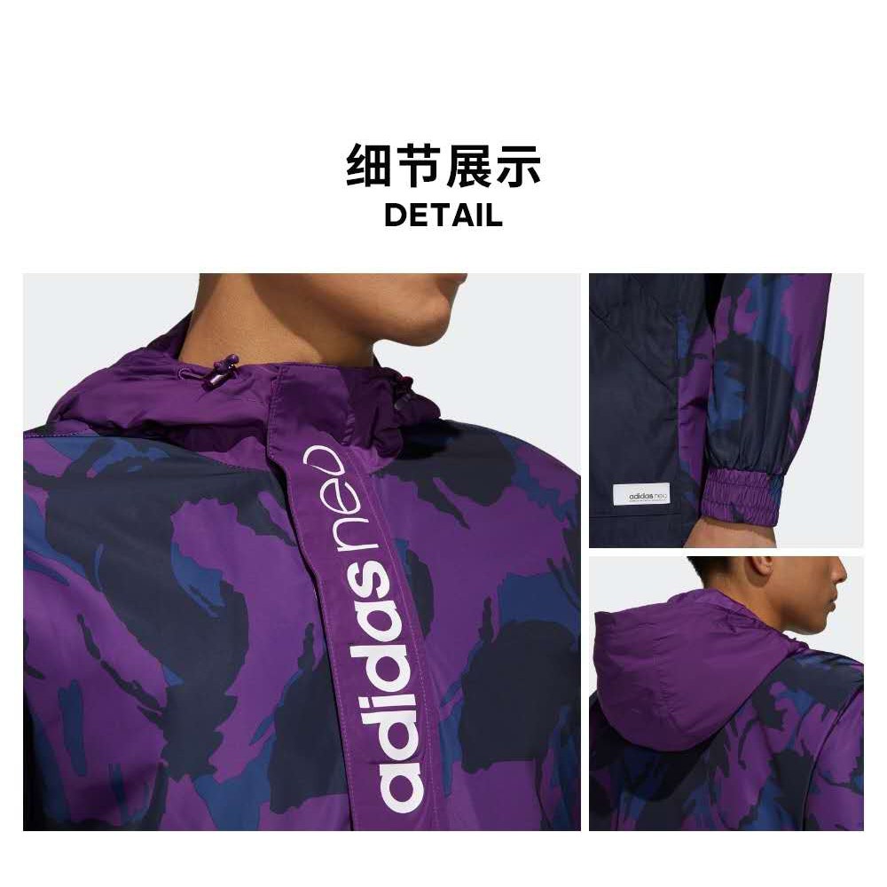 Áo Khoác Gió adidas neo Chất Liệu Cotton Mỏng Họa Tiết Rằn Ri Cho Cặp Đôi