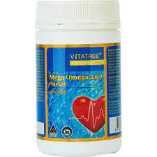 Vitatree Mega Omega 3,6,9 PLUS Q10 - Hỗ Trợ Tim Mạch Giảm Oxy Hóa 120 Viên - TP039