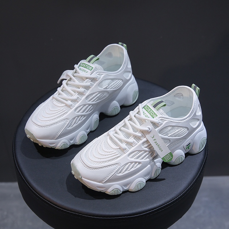 Giày sneaker nữ mùa hè lưới thoáng khí vải cao cấp màu trắng siêu mát hot 2023 Top Shoes Size 36-40 (025)