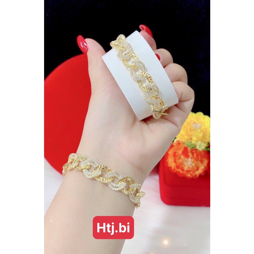 lắc tay nữ mạ vàng đính đá siêu xinh màu cực đẹp htj