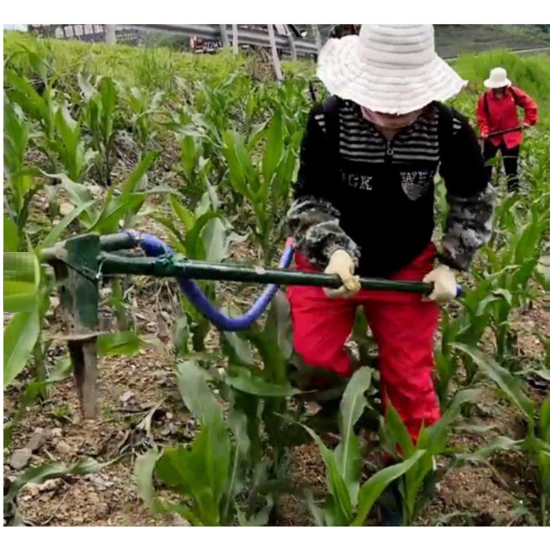 Máy bón phân dạng cuốc TMP-06A, Dụng cụ bón phân Inox đeo vai lưng, Túi bón phân