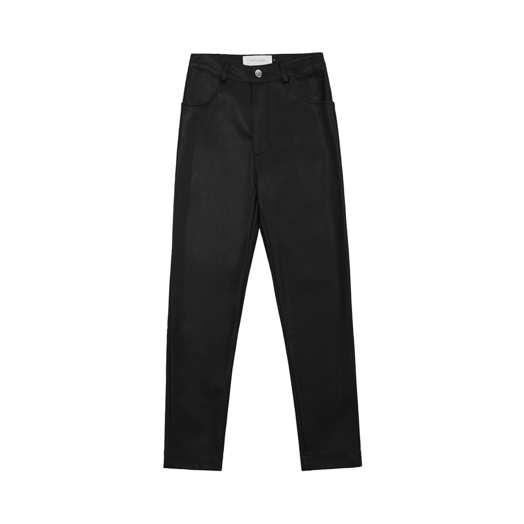 [Mã LTP50 giảm 50000 đơn 150000] TATICHU - Quần da dài đen - Leather Straight Leg Pant