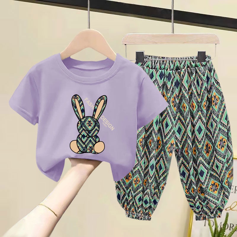 Set Áo Thun Ngắn Tay + Quần Dài Thời Trang Cho Bé