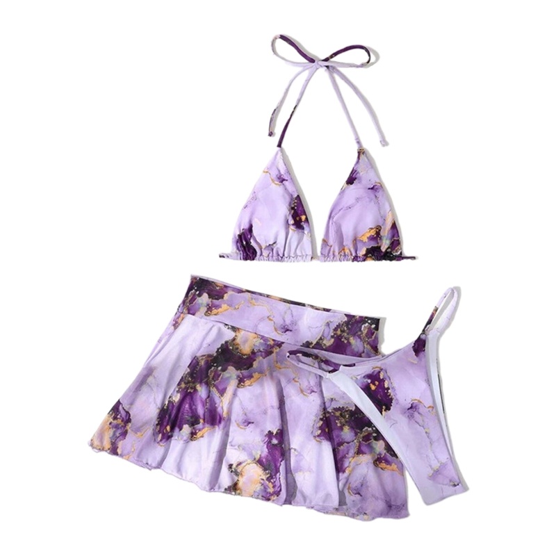 Bộ Đồ Bơi Ba Mảnh Mềm Mại Thắt Nơ Quyến Rũ Cho Nữ