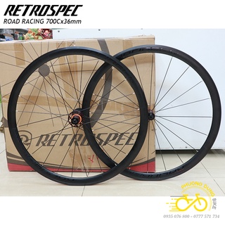 Bộ vành nhôm xe đạp road RETROSPEC RACING 700Cx36mm - Hub Carbon