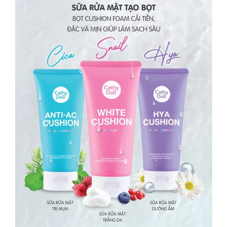 Sữa Rửa Mặt Tạo Bọt Giúp Làm Sạch Sâu Cathy Doll Cushion Facial Foam Cleanser 120ml