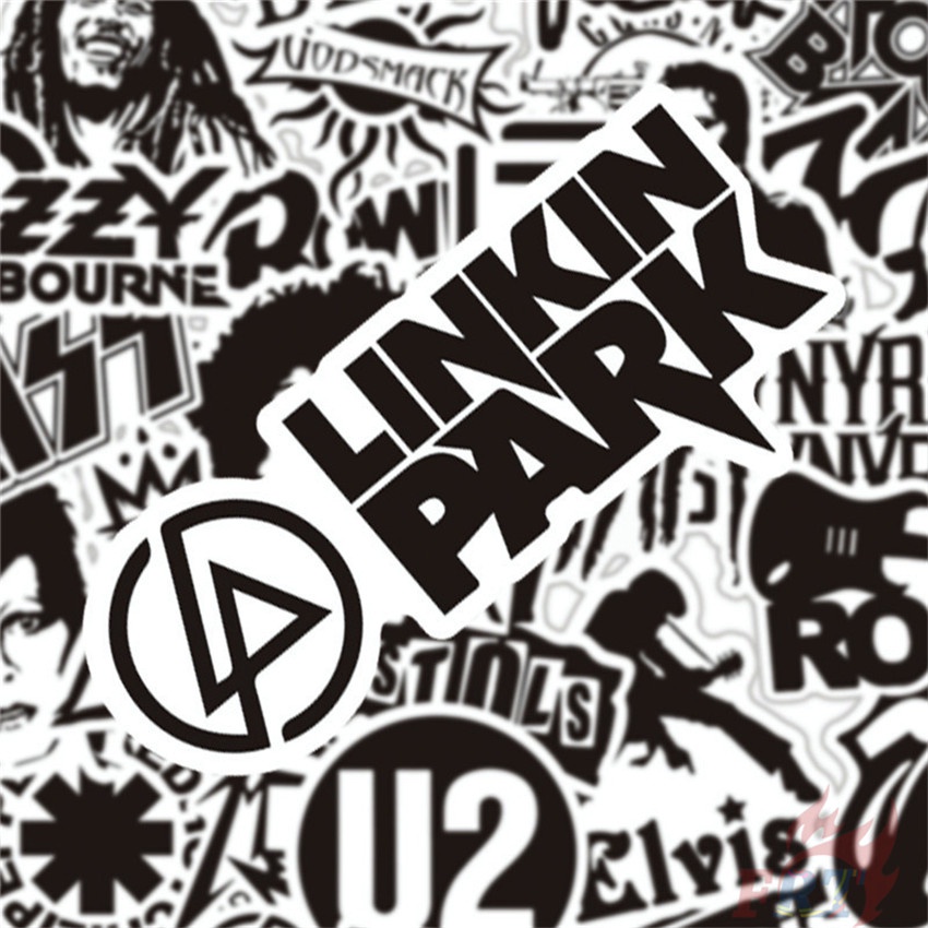 50Pcs/Set ❉ Punk HipHop Rock Band . Classical Black & White Color Series 01 Band Logo Stickers ❉ Waterproof DIY Fashion Decals Doodle Stickers