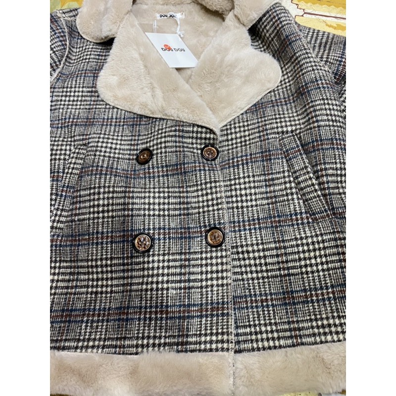 áo khoác dạ kẻ caro lót lông siêu dày ấm | BigBuy360 - bigbuy360.vn