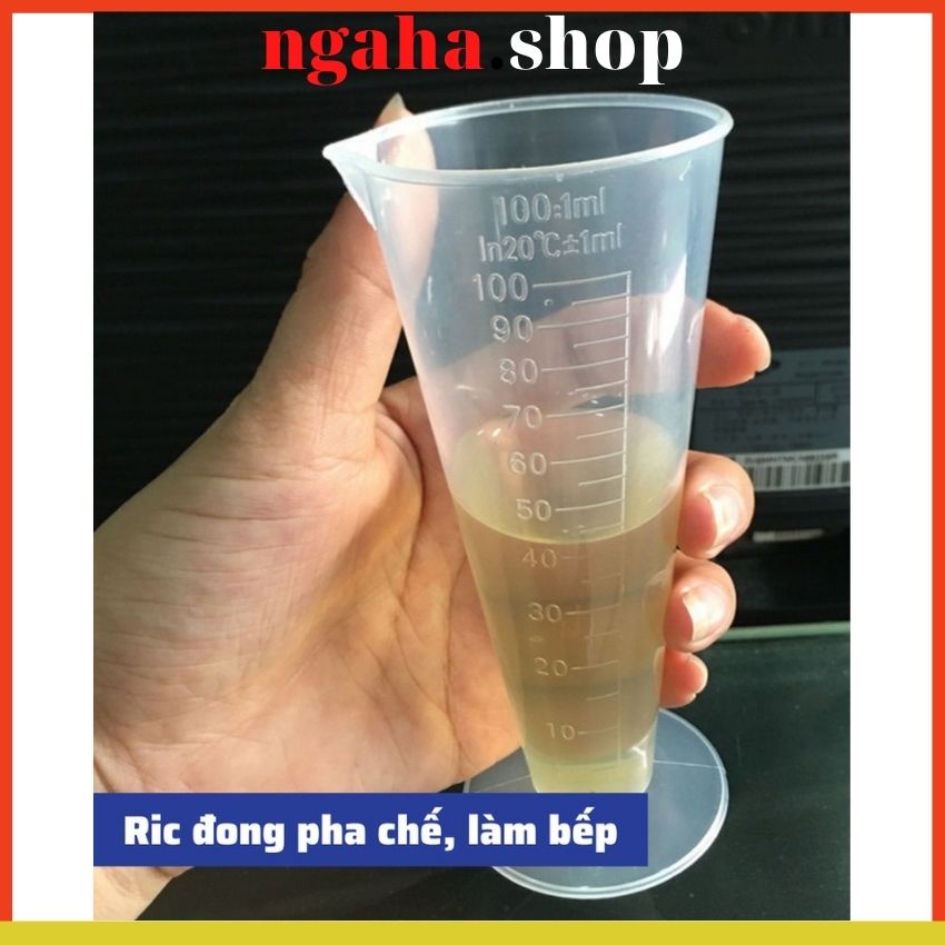 Ly Đong Định Lượng Cốc Đong ml, Ly Nhựa 100ml Không Độc Hại Ric Pha Chế Và Làm Bếp Có Vạch Chia Rõ Nét