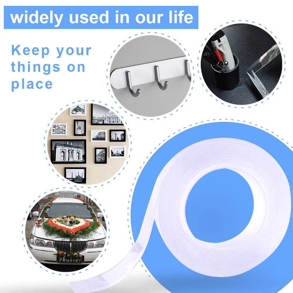 Cuộn băng dính nano hai mặt tùy chọn kích cỡ 1m/2m/3m