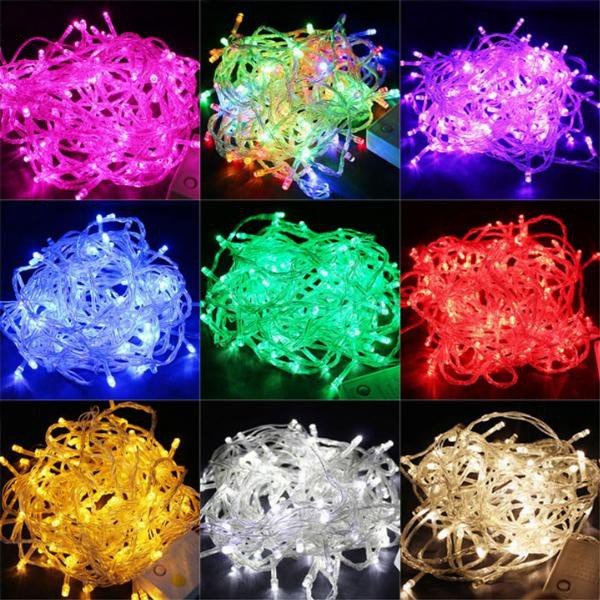 Dây LED chớp 4m, không chớp 7m5 nhiều màu, dây đèn trang trí Noel Tết, dây nháy kim cắm điện