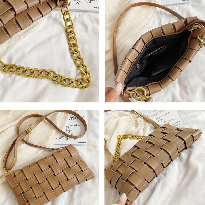 Túi Xách Đeo Vai Bằng Da PU Kèm Dây Đeo Sợi Xích Thời Trang Dành Cho Nữ