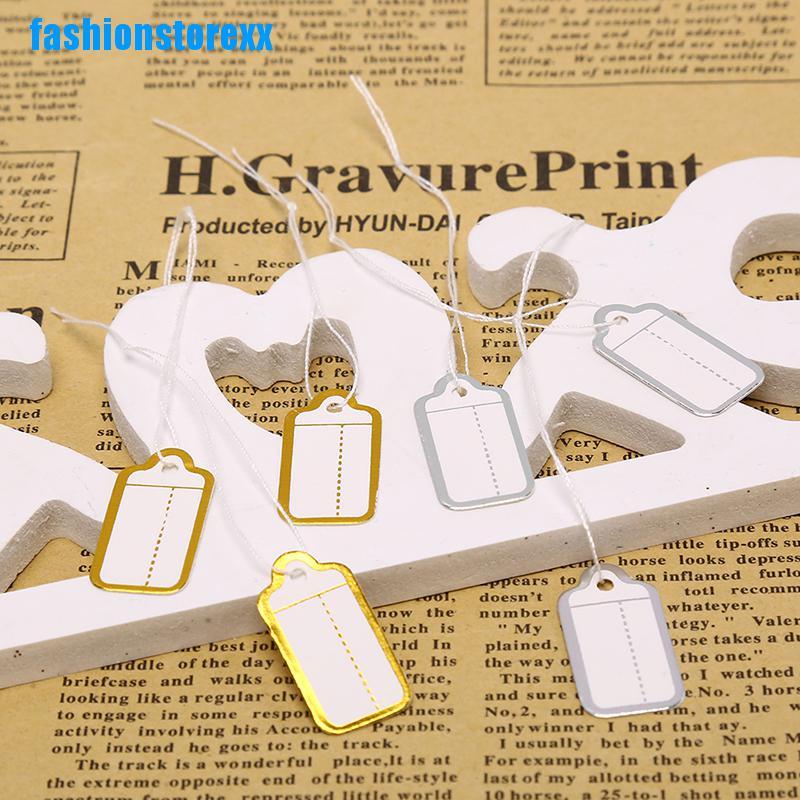 Set 200 Thẻ Giấy Hình Chữ Nhật Trơn Ghi Giá Tiền Trang Sức