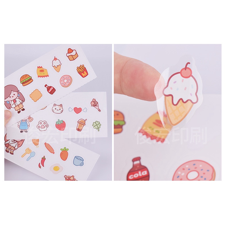 Hình dán trang trí bình nước 2D hình dán sticker cute cho bé sticker công chúa