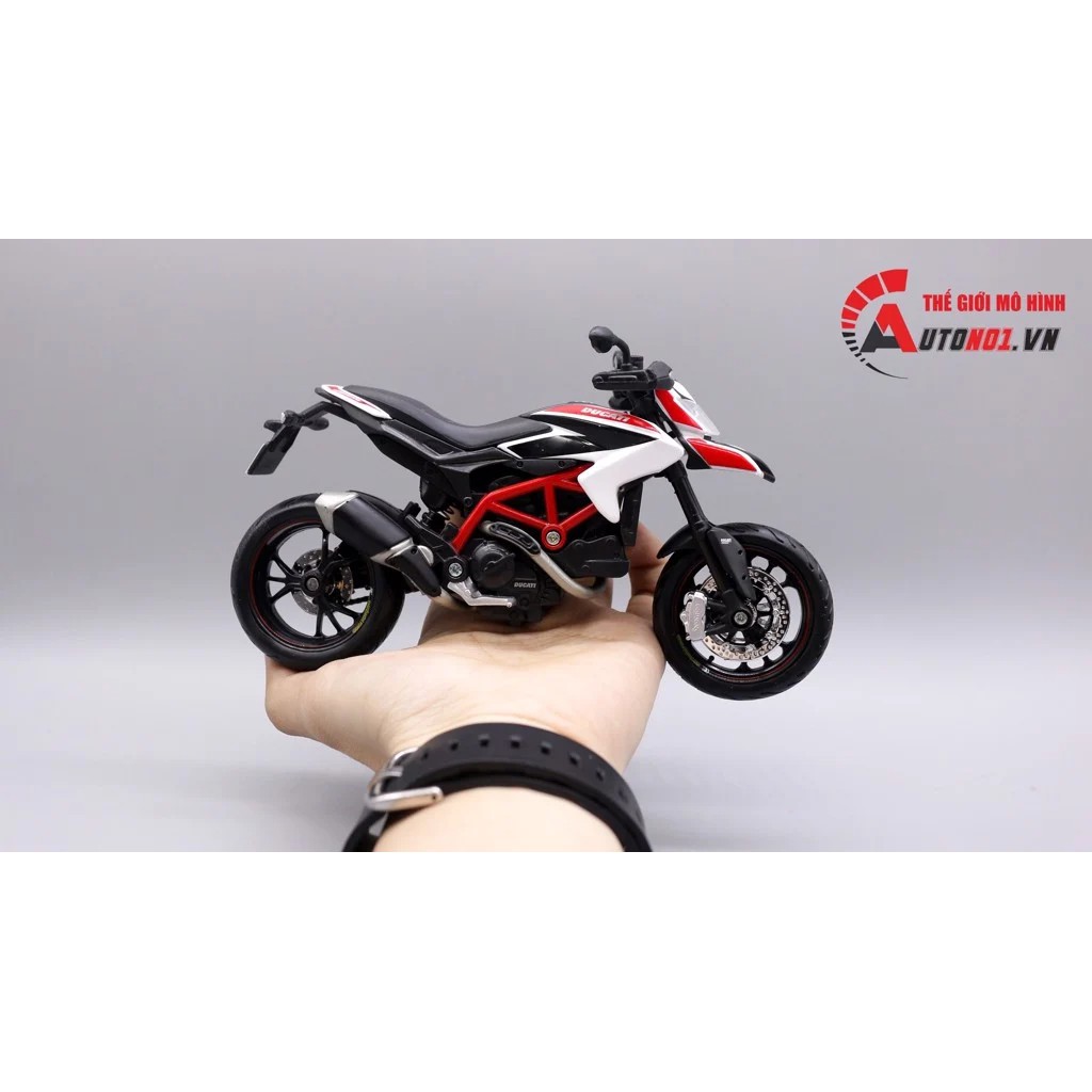 MÔ HÌNH DUCATI HYPERMOTARD RED WHITE 1:12 MAISTO 5034