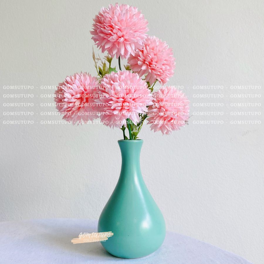 Lọ hoa mini màu Pastel xanh Mint, xanh Dương, Xanh Ngọc decor gomsutupo bình gốm trang trí gốm sứ TUPO Bát Tràng