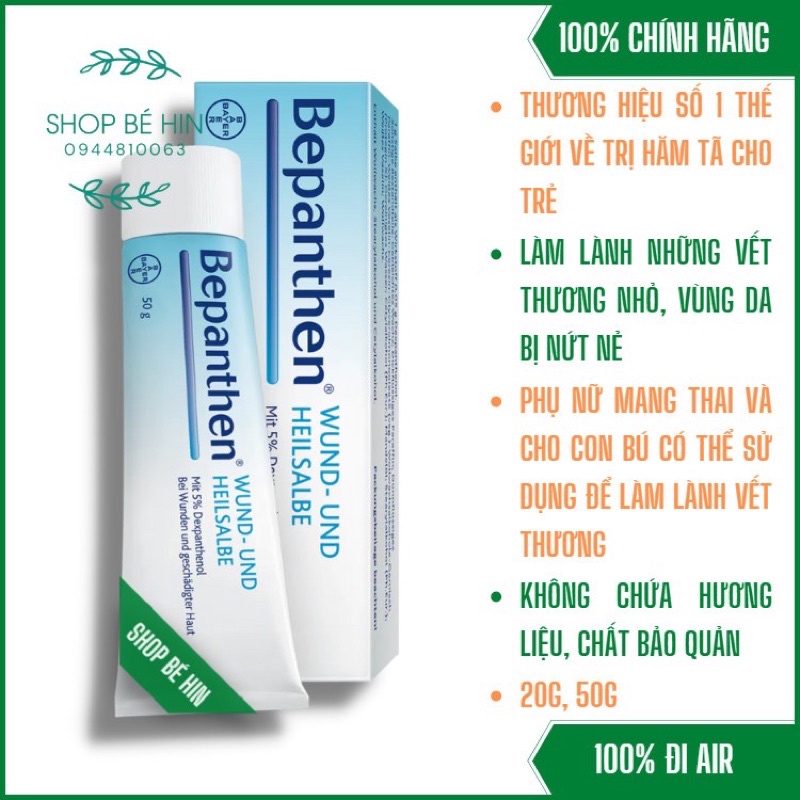 (Hàng Đức, Giá gốc) Kem chống hăm cho bé Bepanthen ngăn ngừa hăm tã, nứt cổ gà số 1 của Đức