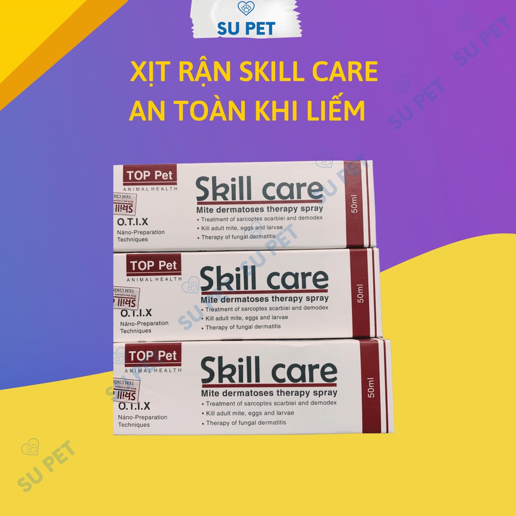 Bình xịt nấm ghẻ cho chó mèo làm bằng thảo được an toàn khi liếm phải - Skill Care