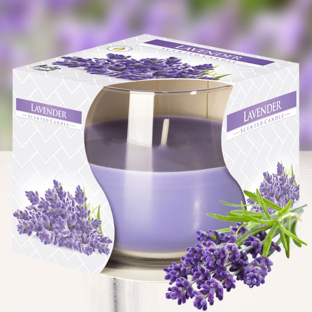 Ly nến thơm tinh dầu Bispol Lavender 100g nến thơm phòng, khử mùi - hoa oải hương