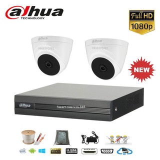Trọn Bộ 2 Camera Dahua 2MP đầy đủ Phụ Kiện và Shop hướng đẫn lắp đặt từ xa