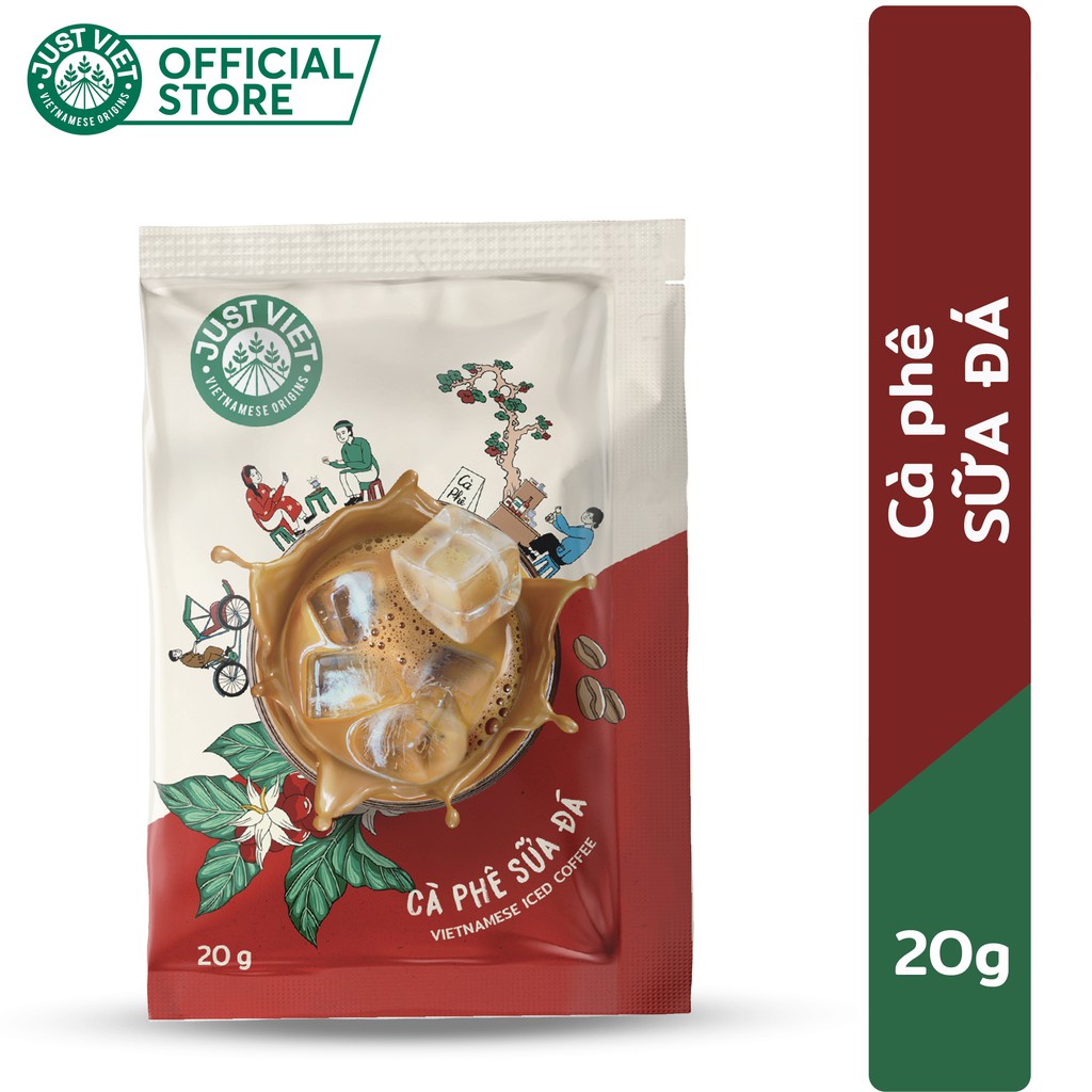 Cà Phê Sữa Đá Just Viet (Stick) - Đúng Điệu Gu Việt - Sánh Đậm Tự Nhiên - 20g | BigBuy360 - bigbuy360.vn