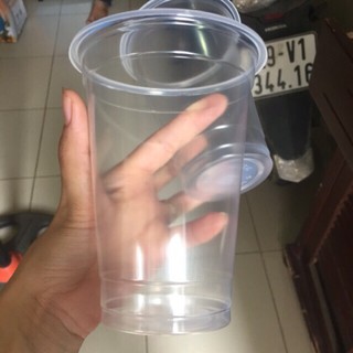 500 cốc nhựa PP dán màng - ly nhựa trà sữa