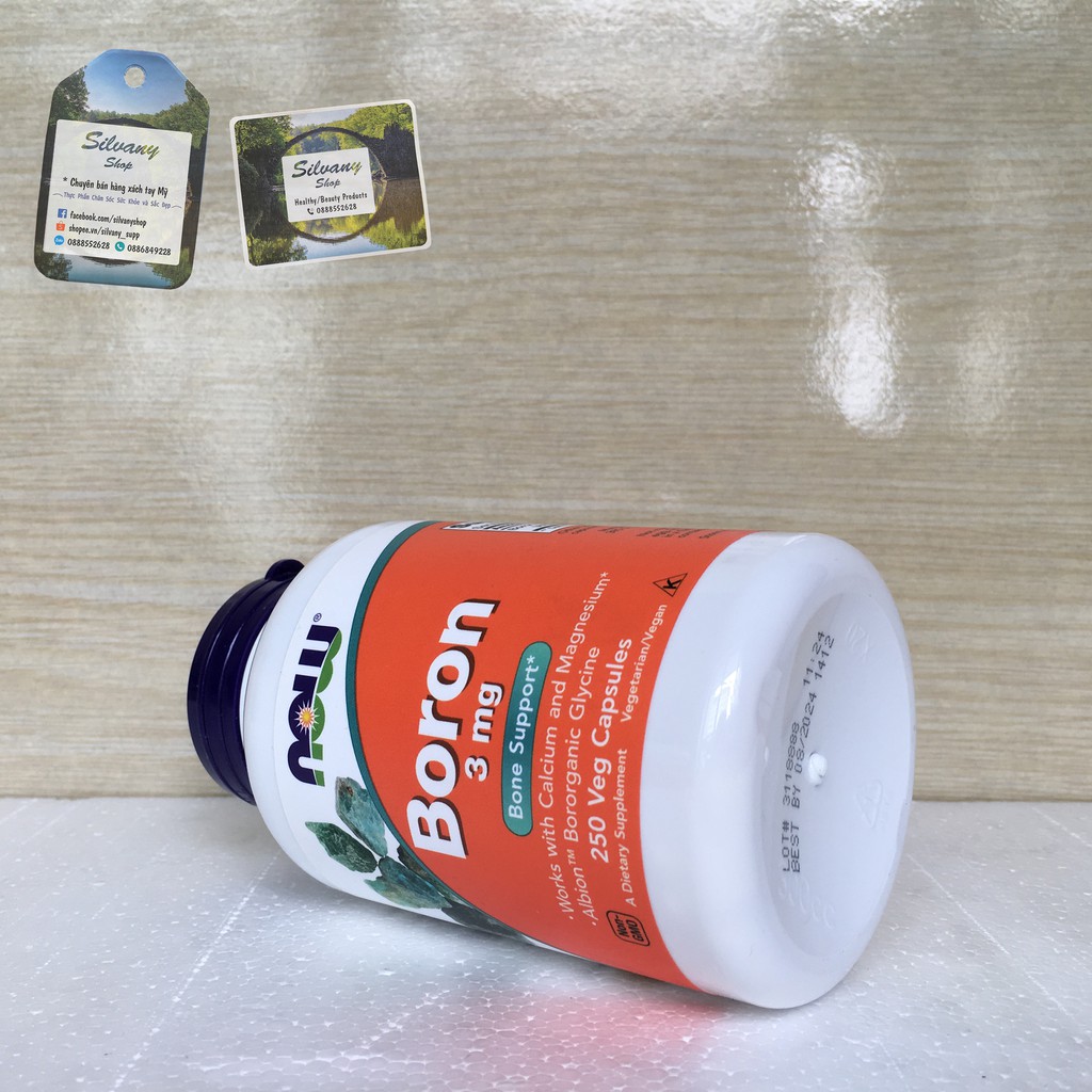 Boron 3mg Now Foods - Giúp Chuyển Hóa Calci , Magne, Photpho, Giúp Xương Chắc Khỏe