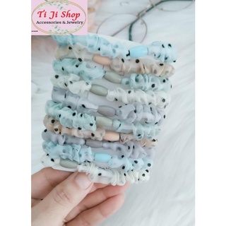 Cột tóc Scrunchies Nhỏ  Buộc Tóc Màu Pastel