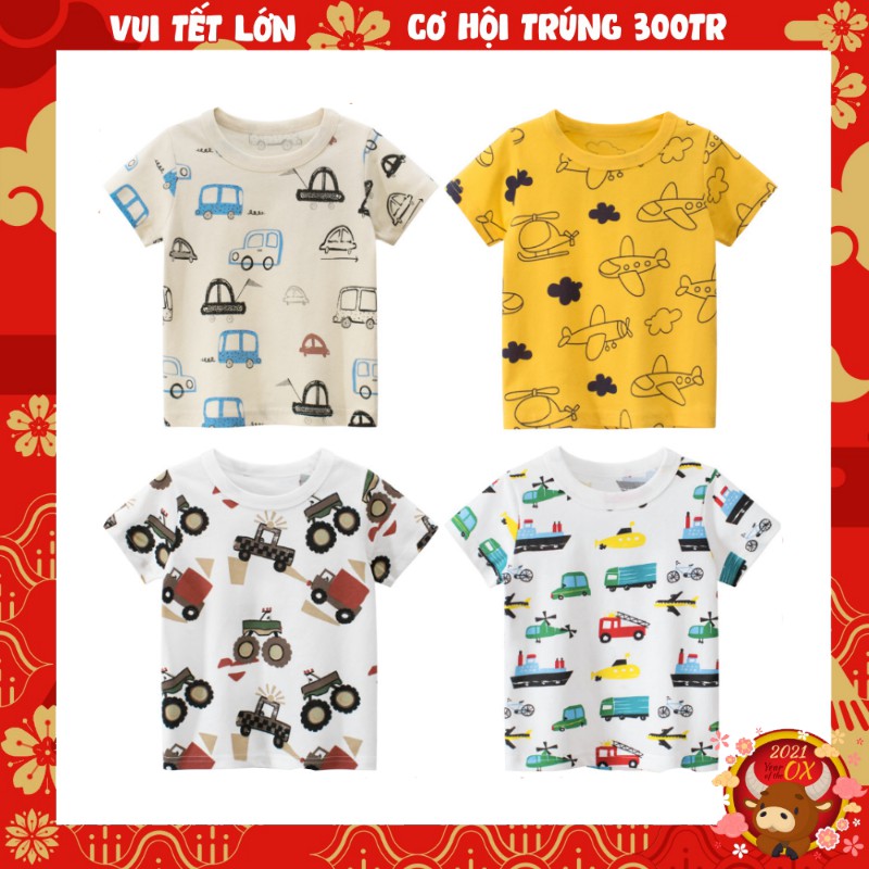 Áo thun cho bé in hình XE TẢI MONSTER ngộ nghĩnh chất cotton